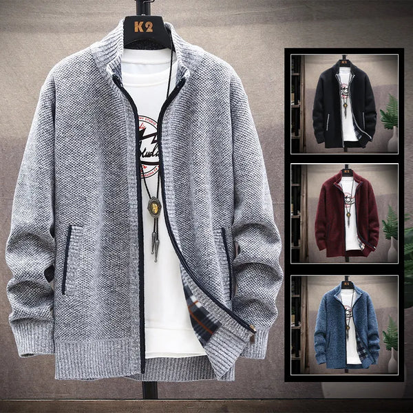 Men's Fleece Zipper Cardigan - Warm and Stylish for Sports and Everyday Wear