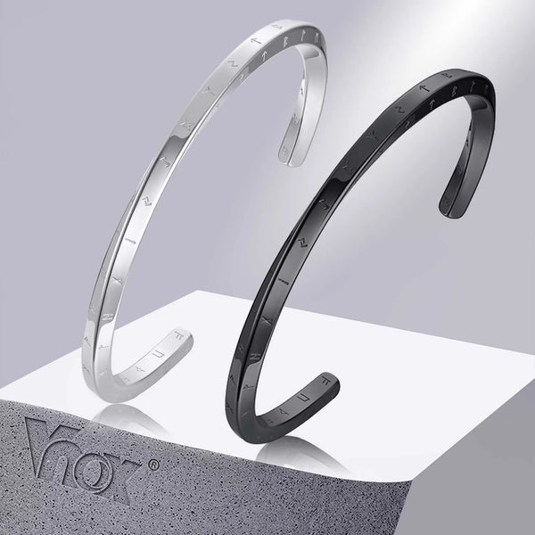 Vnox Norse Mythology Bracelet for Men, Steel Mobius Runes Jewelry