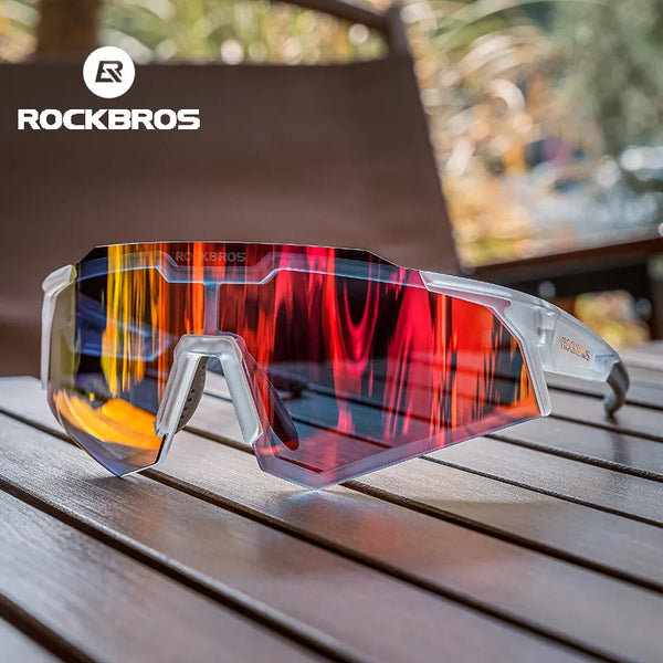 ROCKBROS Photochromic Cycling Glasses with Adjustable Nose Support - Polarized, Myopia Frame for Sports Sunglasses - Unisex Eyewear